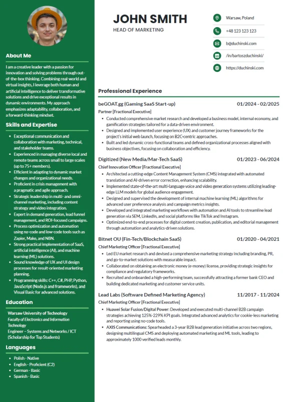 Przykład CV 1