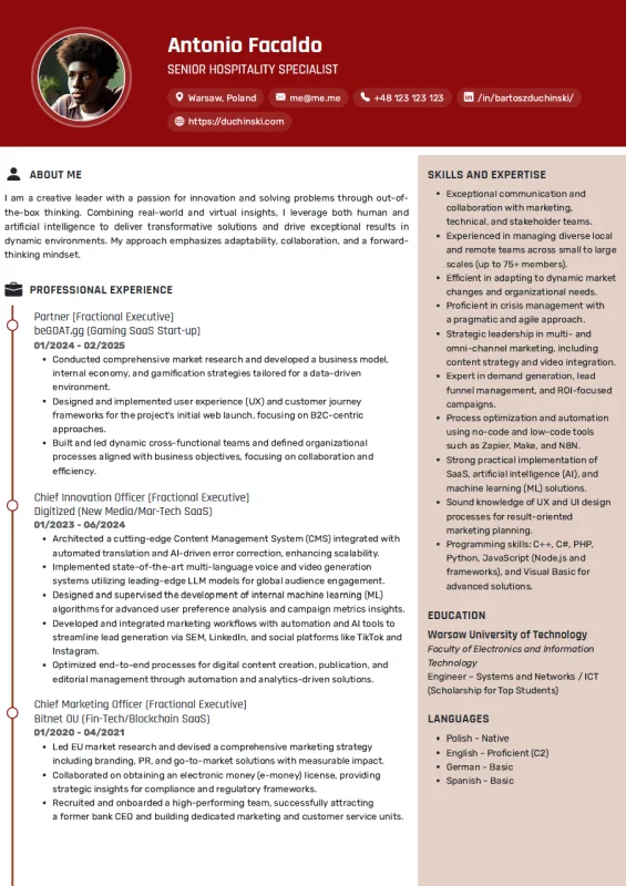 Przykład CV 3